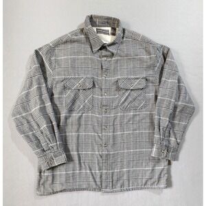 David Taylor Lined Flannel Mens XL Plaid Thermal Waffle Lined Long Sleeve Shirt